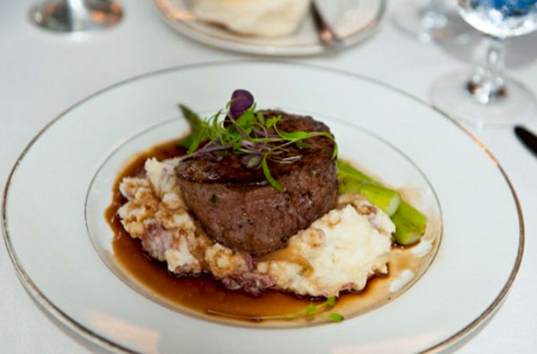 Burgundy marinated flatiron steak