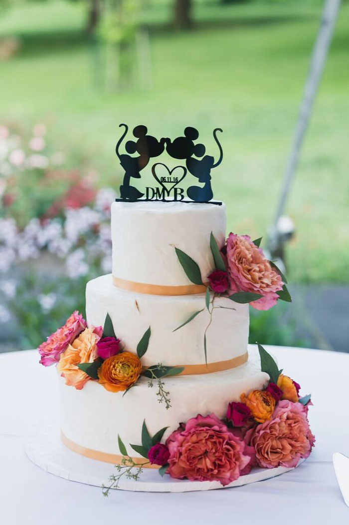Beautiful Cake with An Adorable Cake Topper Wedding