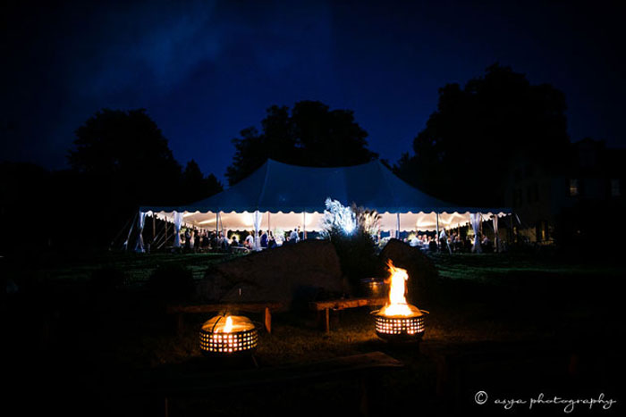 Night Wedding with Firepits
