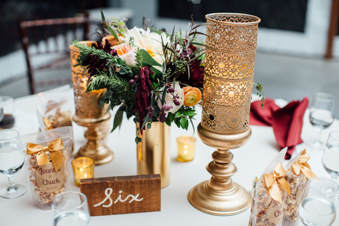 Burgundy and Gold Natural and Rustic Wedding Theme