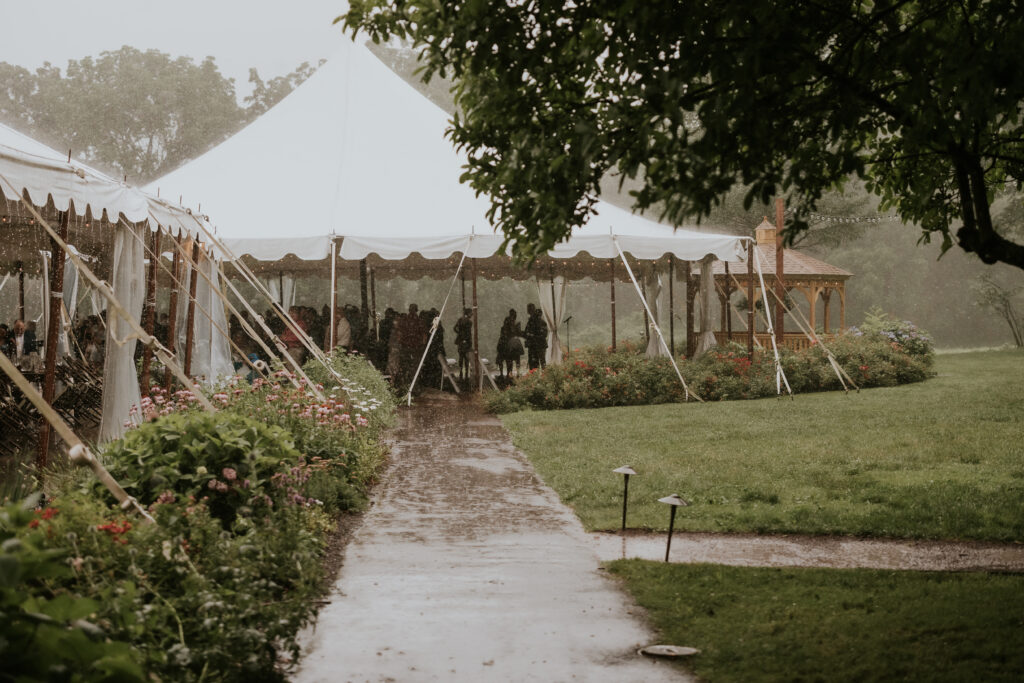 walkway to Perennial Gardens tent at Springton Manor Farm