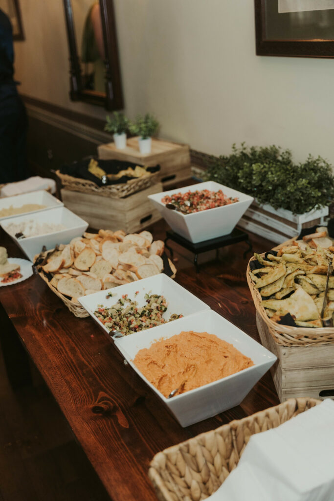 Buffet table.