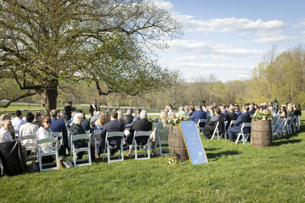 Guests sitting and waiting for ceremony.